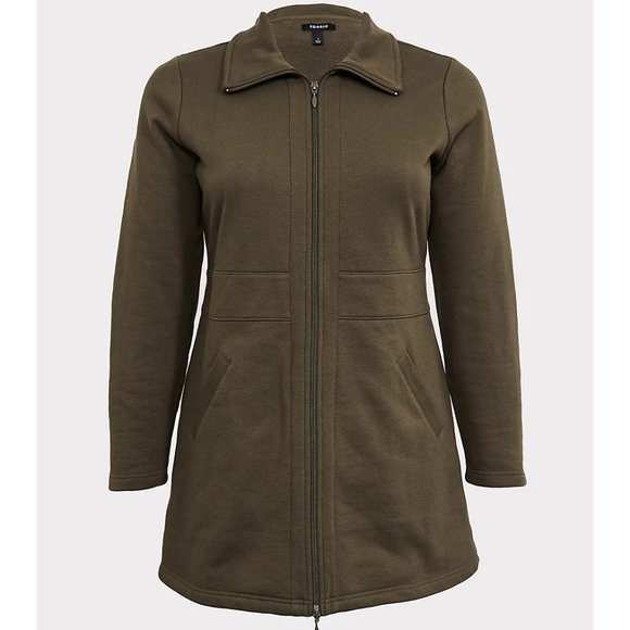 torrid Jackets & Blazers - Torrid Olive Green Fleece Dual Zip Jacket - NWOT!!